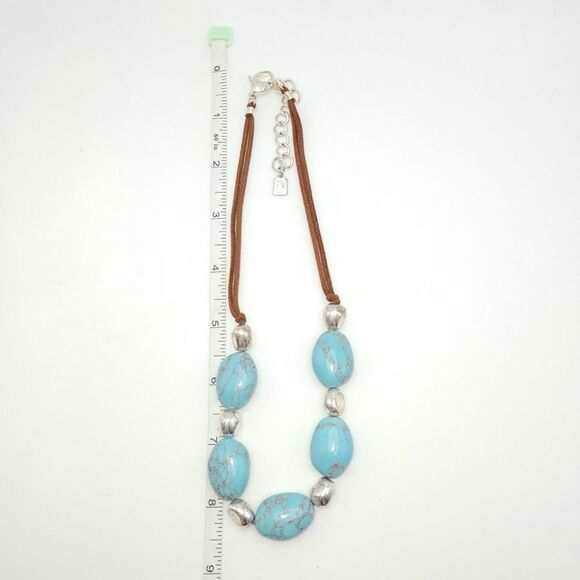 RLM Soho necklace, Turquoise, silvertone Robert Lee Morris - Picture 2 of 6